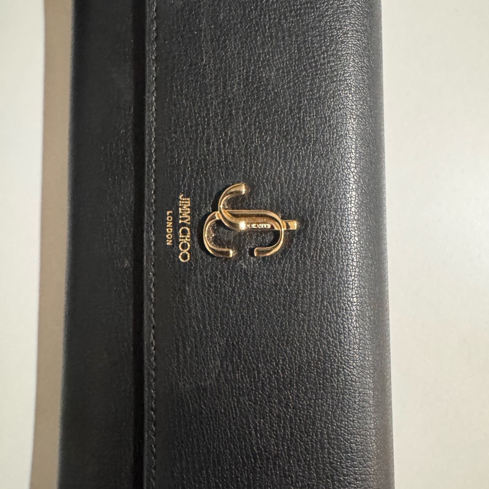 Jimmy Choo Black Wallet with Gold Accents with dust bag - Picture 2 of 7